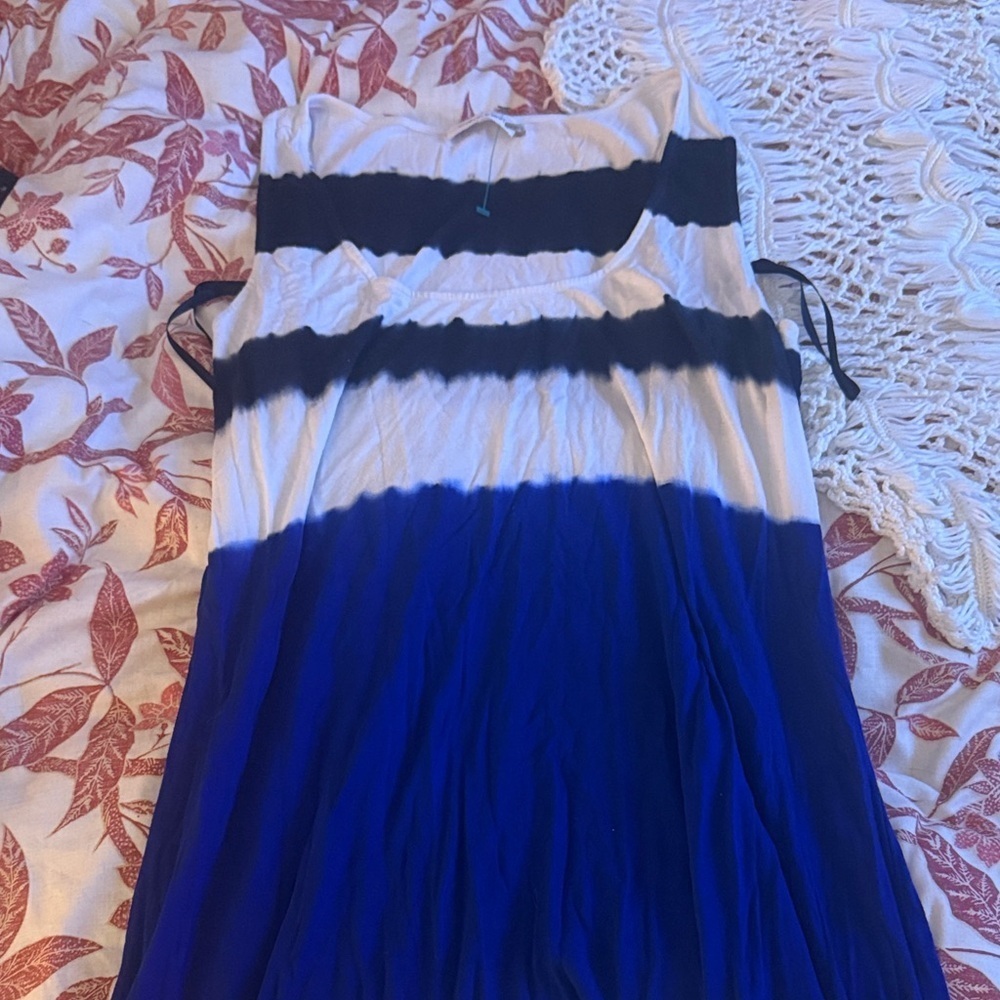 Blue and White Striped Dress